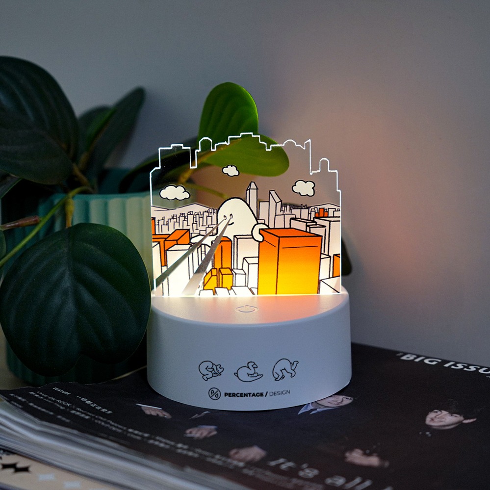 【PERCENTAGE】PERCENTAGE-壓克力燈(城市怪獸款)｜萬聖節｜韓國幽靈
