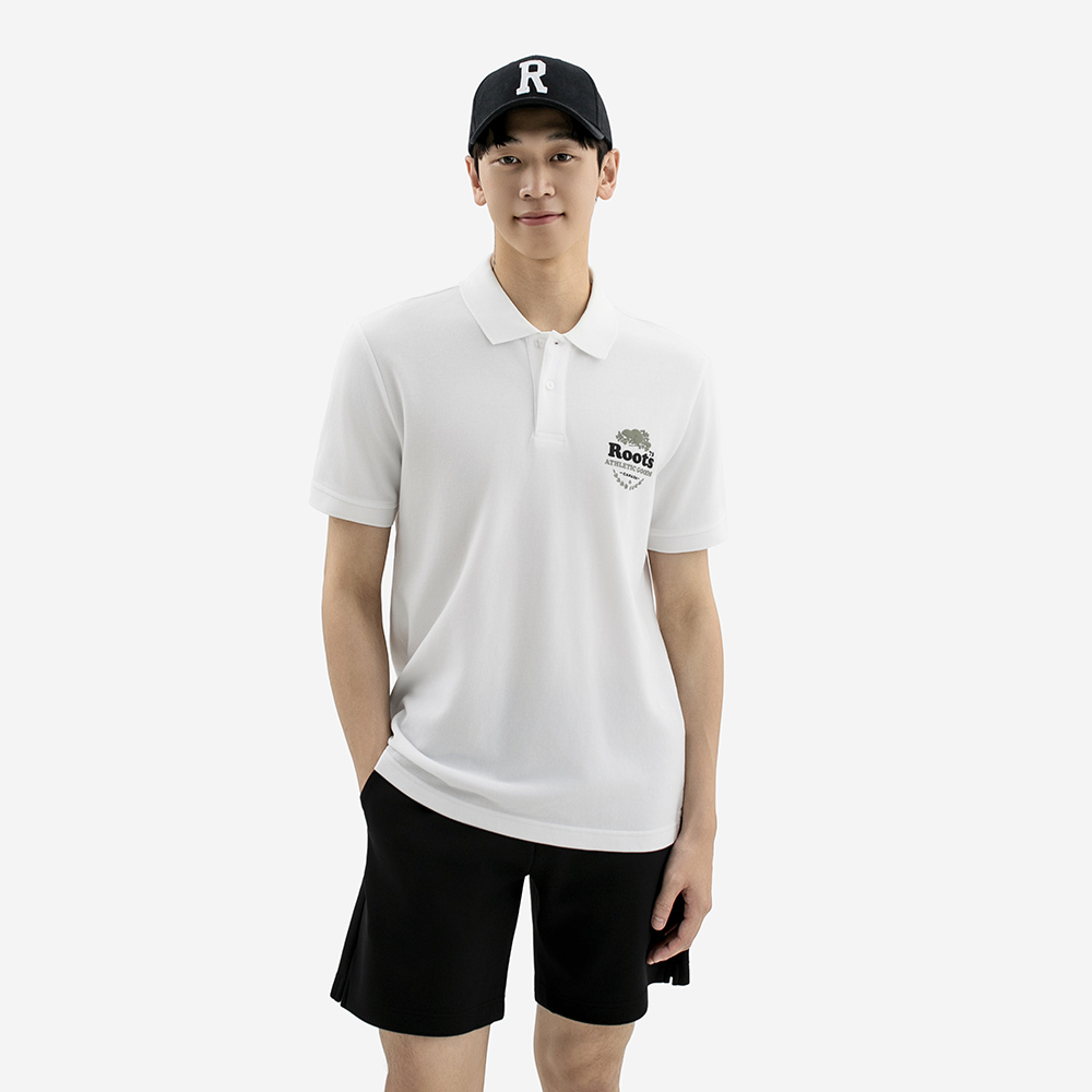 Roots 男裝-ROOTS HERITAGE AG 短袖POLO衫 (白)