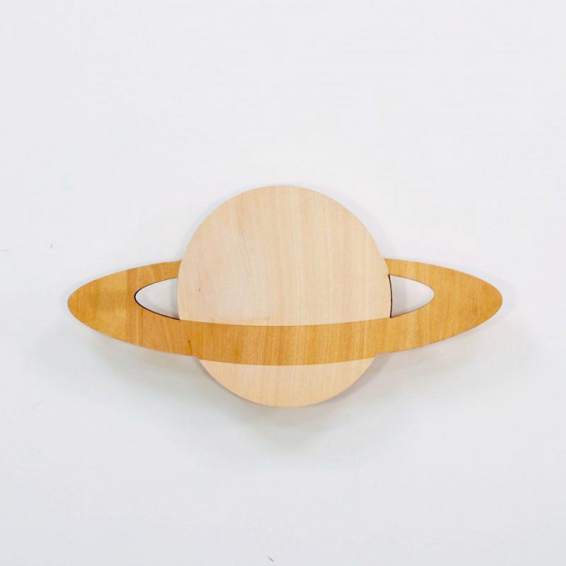 木質剪影壁燈-土星