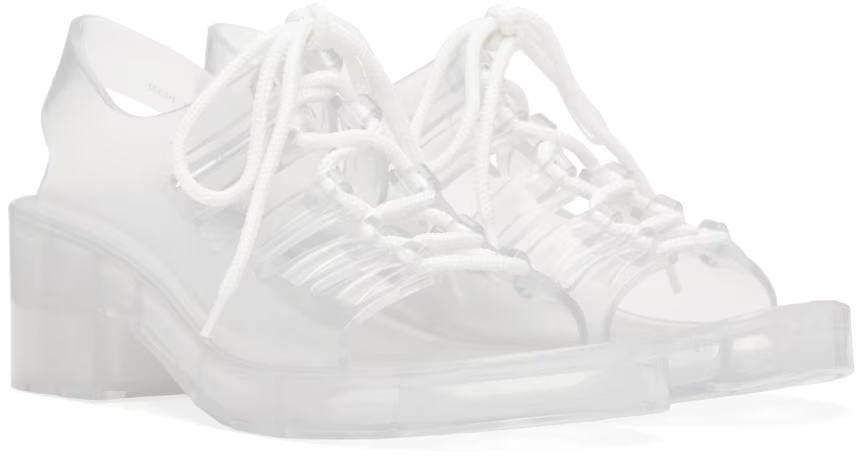 BOTTEGA VENETA Off-White Pudding Jelly Heeled Sandals