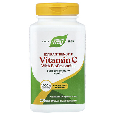 Nature's Way, 含生物類黃酮的維生素 C，250 粒全素膠囊