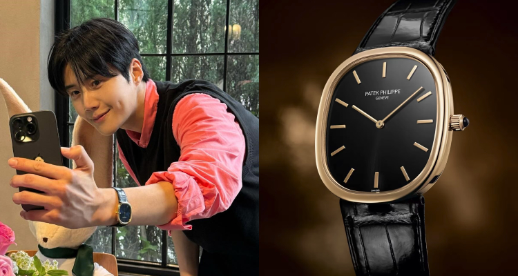 光是金宣虎選擇搭配這款Patek Philippe「Golden Ellipse」黑色皮革錶款，就足以看出他對腕錶的品味究竟有多內行。這款腕錶，可說是品牌中最經典的古典設計之一，早在1968年，Patek Philippe便以「不隨波逐流」的理念，推出這只金色橢圓造型腕錶，當年一登場便大膽突破「非圓即方」的既定框架，成為錶壇中的雋永傳奇。
