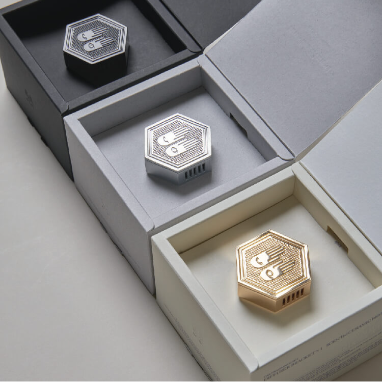 handhandhand 車用擴香盒組（三款香味可選） - 紅茶（麥田金）