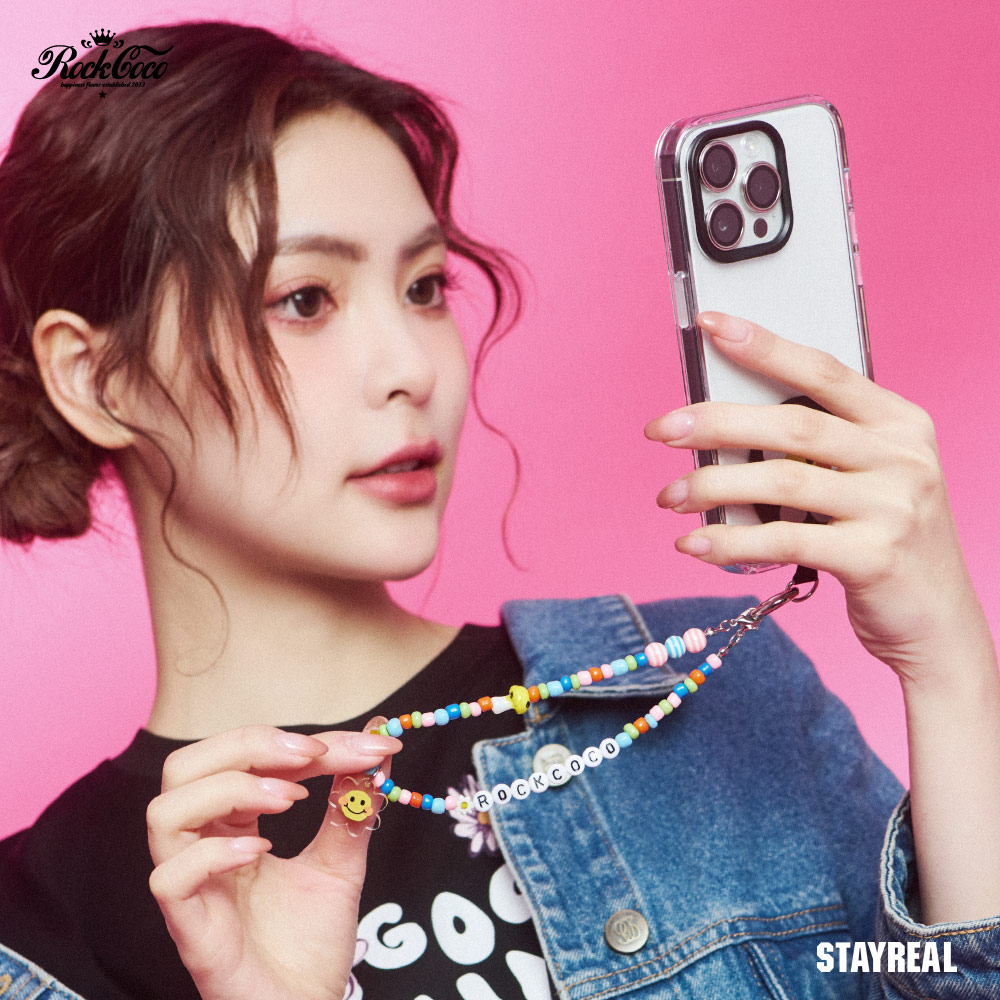 ROCKCOCO 微笑小花手機珠珠吊飾