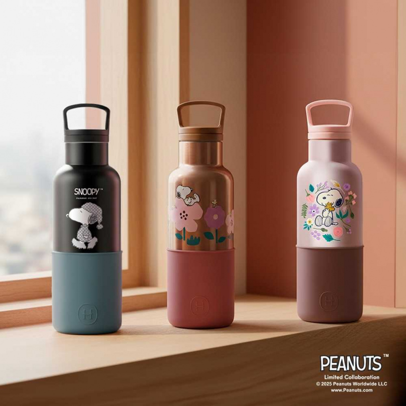 HYDY｜Snoopy經典黑保溫瓶（圖：Pinkoi）