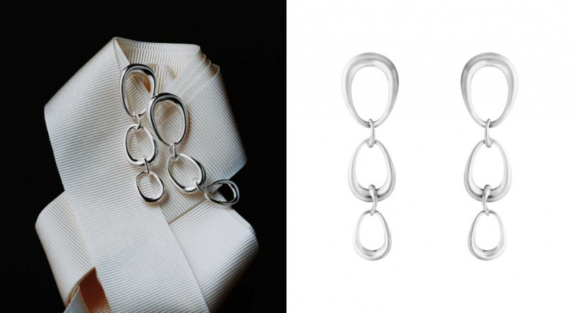 GEORG JENSEN 喬治傑生 OFFSPRING純銀三環耳環／13,700元（圖／品牌提供）