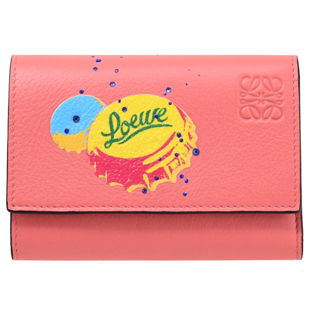 LOEWE x Paula’s Ibiza 個性瓶蓋印花釦式零錢短夾.粉