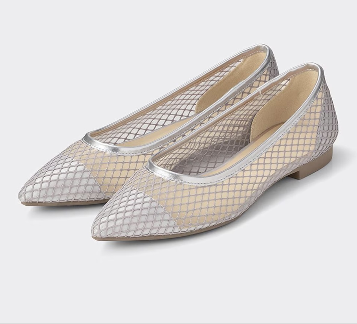 GU 女裝 網紗蕾絲平底鞋