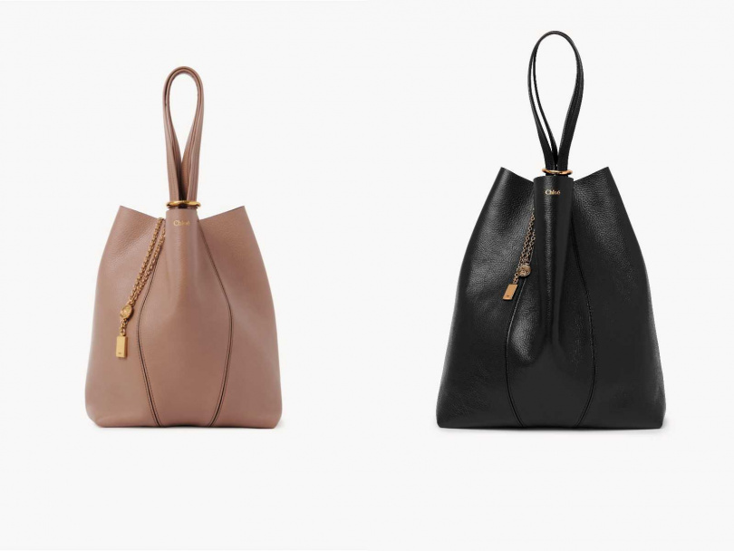Chloé Spin中型托特包／55,500元，Spin大型托特包／63,000元（圖／品牌提供）
