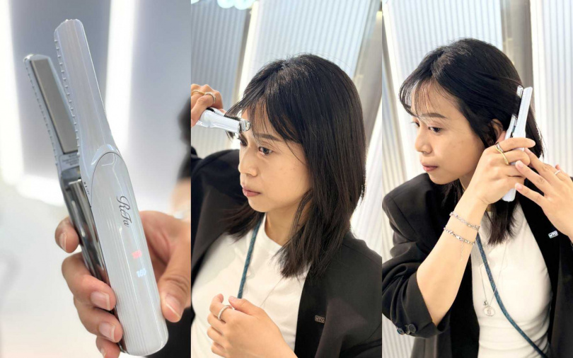 1cm碳層發熱板可精準處理劉海與髮尾的細部髮束。（圖／吳雅鈴攝）