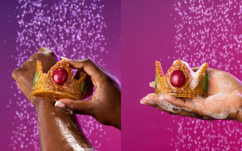 超級瑪利歐銀河電影版x LUSH碧姬公主王冠香氛皂／480元（圖／品牌提供）