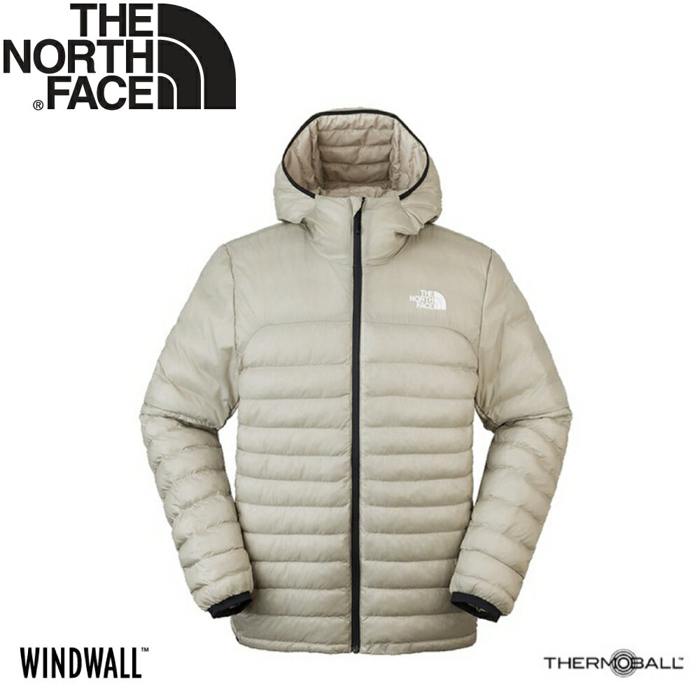 【The North Face 男 化纖保暖外套《黏土灰》】83UF/登山/戶外/羽絨外套/連帽外套/夾克