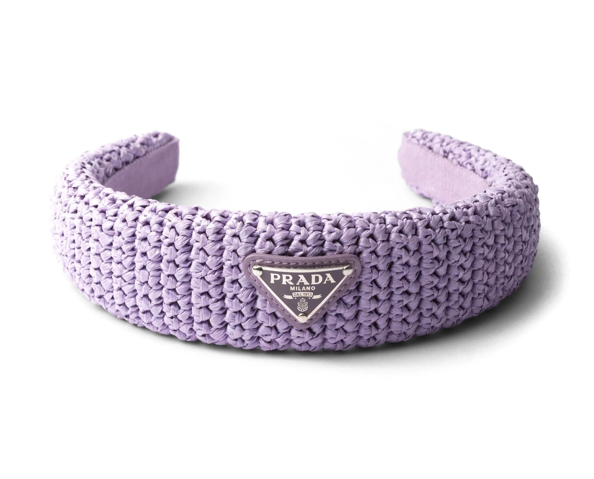 Prada triangle-logo crochet headband