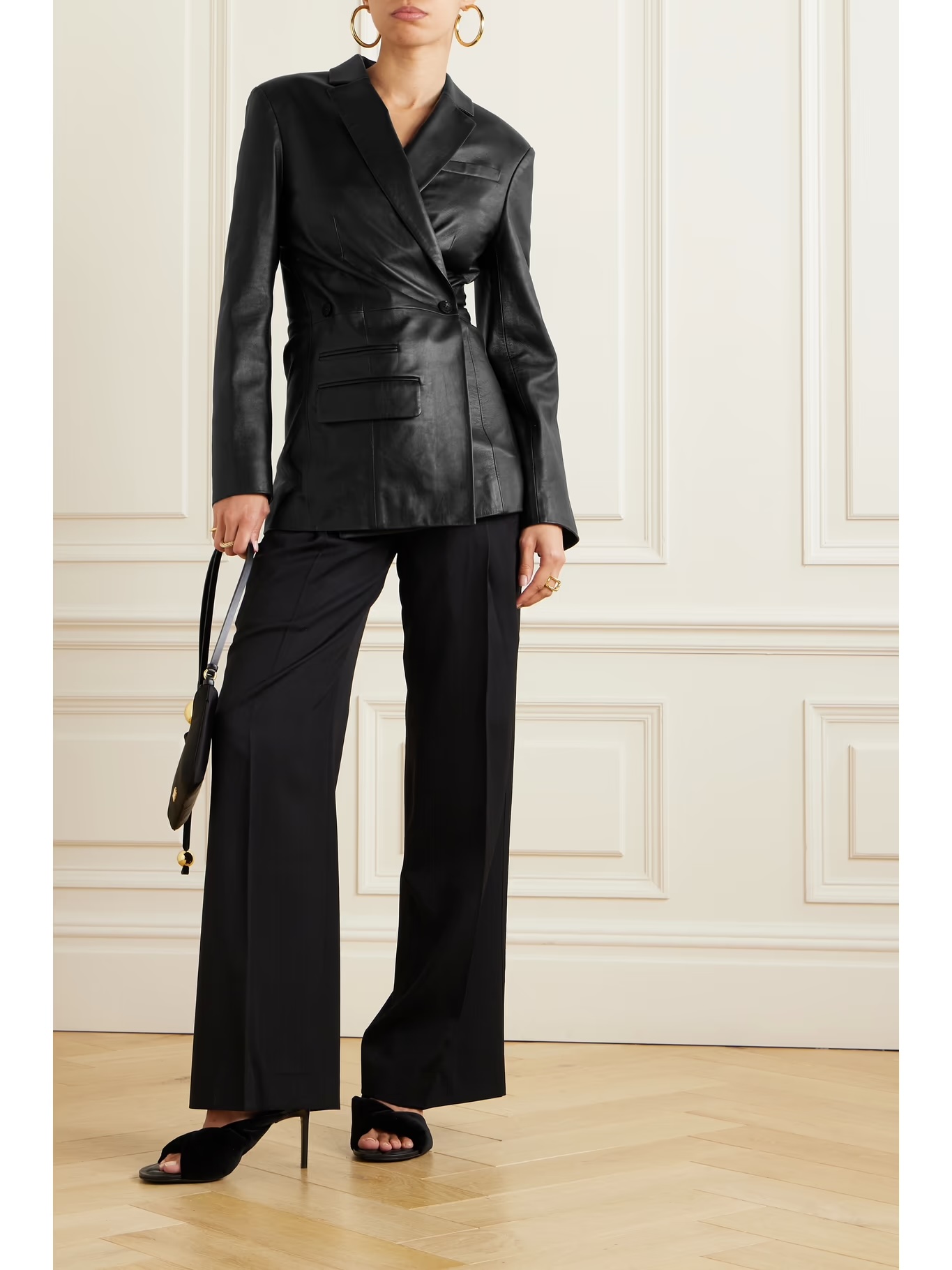 JACQUEMUS Tibau double-breasted leather jacket