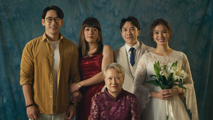 《好孩子》導演王國燊透露片中角色其實都是原型人物阿真不同面向的投射，左起為路斯明、許瑞奇、吳清樑、周智慧，前為洪慧芳。（圖／甲上提供）