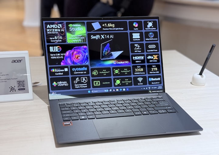 【COMPUTEX 2025】Acer Swift X 14 及 Swift X 14 AI 專為創作者打造，搭載 GeForce RTX 5070 顯示晶片