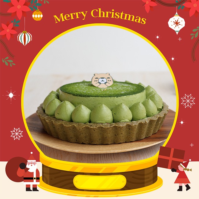 獨家聖誕早鳥蛋糕-自選出貨日【狸小路】MOGU KABI-5.5吋小柳津抹茶塔贈品牌保冷袋