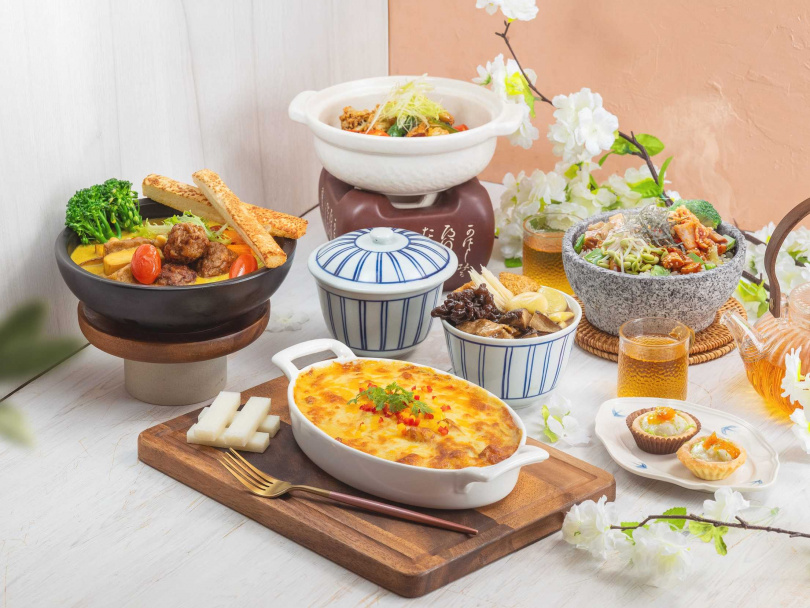 漢來蔬食推出「春綻好食」系列，包含6道異國美饌、熱湯與甜點。（圖／漢來美食提供）