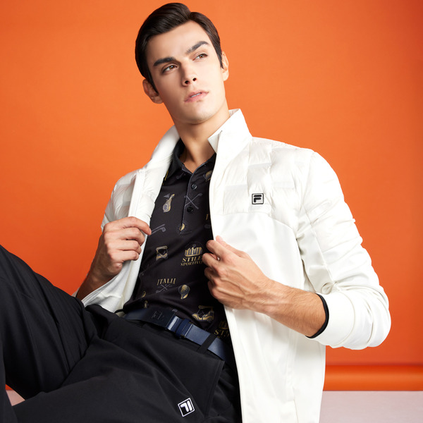 FILA GOLF 男長袖機能透氣POLO衫-黑色 1POZ-6118-BK