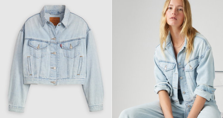 介紹牛仔單品，又怎能錯過潮流始祖Levi's呢？這件淡藍色刷色牛仔外套，帶著濃濃的復古韻味，寬鬆的袖型設計完美演繹出Y2K風格的自由與隨性。