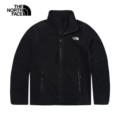 【The North Face 官方旗艦】北面女款黑色舒適保暖抓絨外套｜8DFE4H0