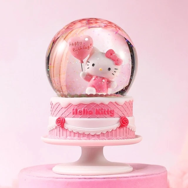 【讚爾JARLL】Hello Kitty 生日祝福 蛋糕水晶球音樂盒