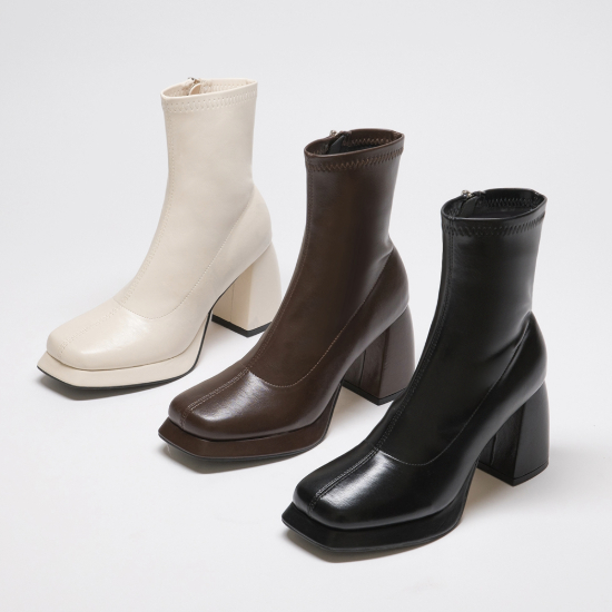 D+AF肉肉女孩短靴推薦  女神降臨．加厚水台高跟瘦瘦短靴