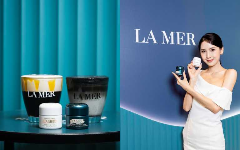 La Mer × NO COFFEE「Café de La Mer」快閃店推出兩款限定飲品：日之海韻（中澤奶霜蜂蜜冷萃）與深海雲霧（芝麻奶霜燕麥奶拿鐵）。（圖／品牌提供）
