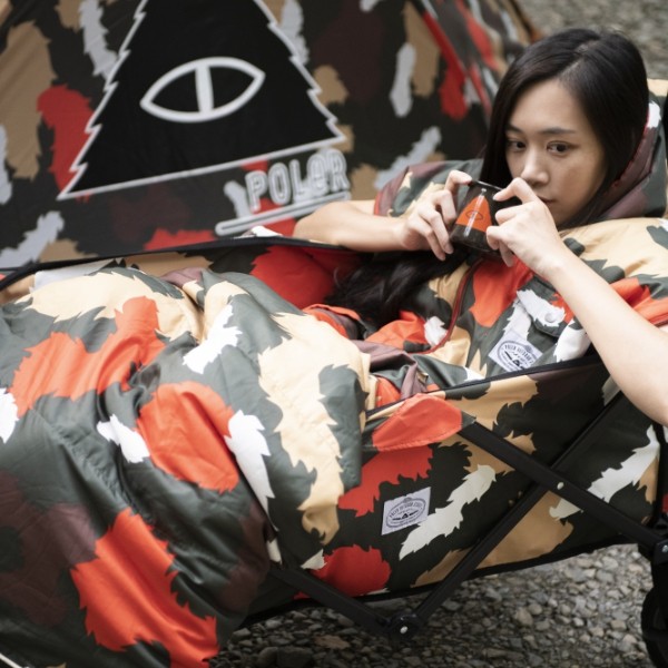 POLER THE NAPSACK 前開拉鍊雙面兩用式睡袋 楓葉迷彩X橘