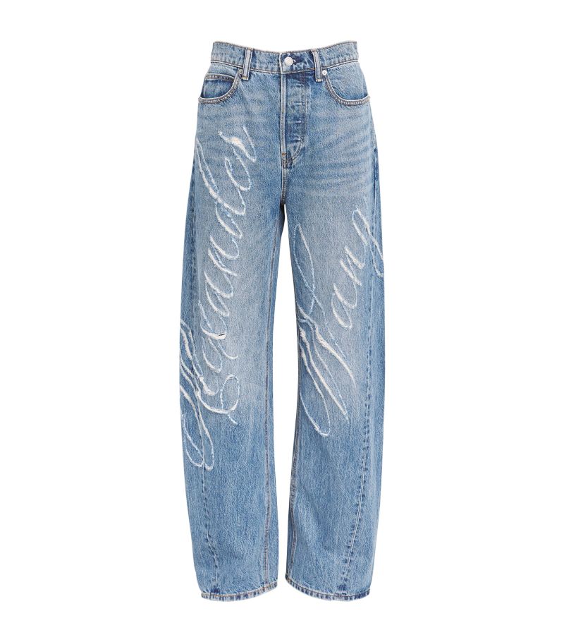 Alexander Wang Distressed Logo Balloon Jeans