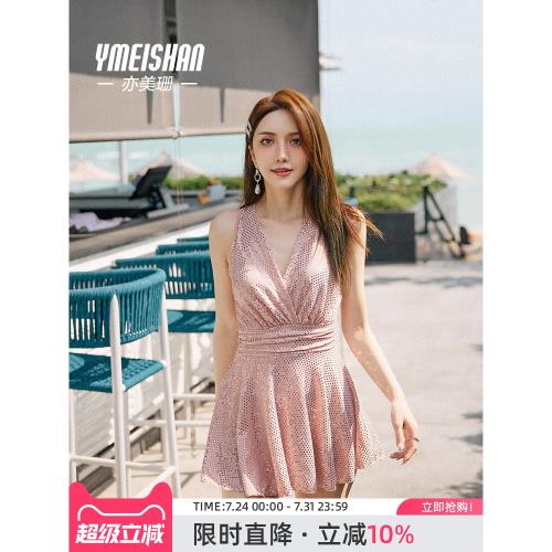 亦美珊連體泳衣女顯瘦遮肚2025年新款高級感鋼托聚攏保守微胖成人