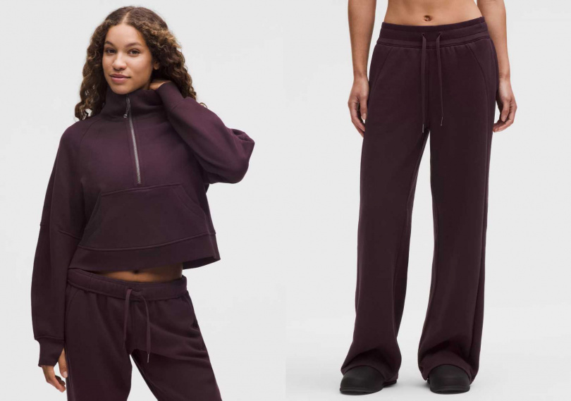 Scuba 寬版剪裁漏斗領半拉鍊式上衣／3,980元，Scuba 中腰寬管褲／3,980元（圖／品牌提供）