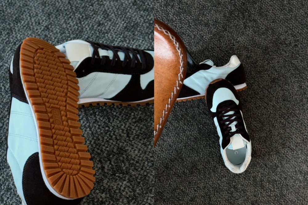 在材質運用上，拼接的絨面皮革以牛皮製成，進一步提升整體質感。