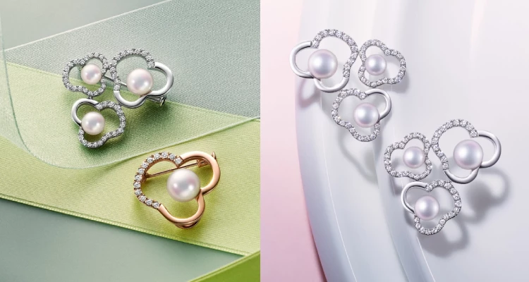 若說珠寶是身體的語言，「chants」系列便譜寫出其中最優美的一段旋律。設計靈感取自大自然的和諧韻律，並以花朵綻放的姿態優雅延伸。品牌以極其細膩的獨有18K櫻花金（Sakuragold）線條為譜，將溫潤的阿古屋珍珠與璀璨鑽石輕柔交織，宛如音符在空氣中迴盪，勾勒出優雅而富有節奏感的光影意象。