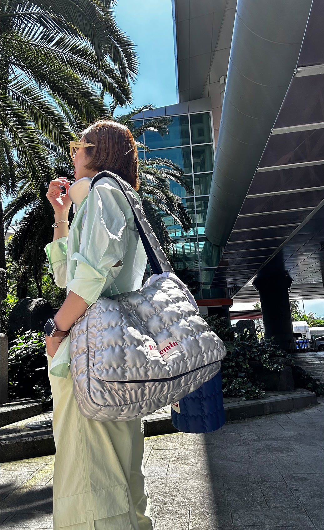 RHEEMIN Flap Big Bag_Metal Gray Silver