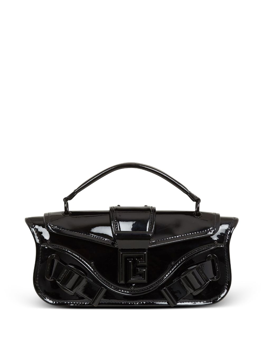 Balmain - Blaze patent leather clutch bag - women - CALFSKIN/Patent Leather - One Size - Black