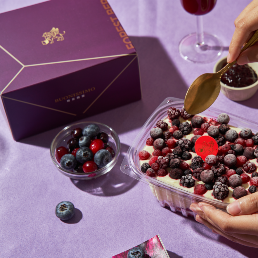 〔快速出貨｜神秘生日禮〕【Buonissimo柏尼西蒙】提拉米蘇-森林莓果(小盒-4人份)(無咖啡因.無酒精.蛋奶素)