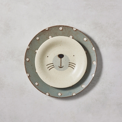 有種創意 - 日本美濃燒 - 憨憨海豹餐盤 - 禮盒組(2件式)