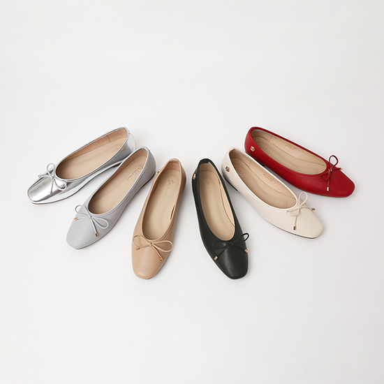 薄底鞋推薦 小蝴蝶結平底芭蕾娃娃鞋 紅色銀色黑色多色可選