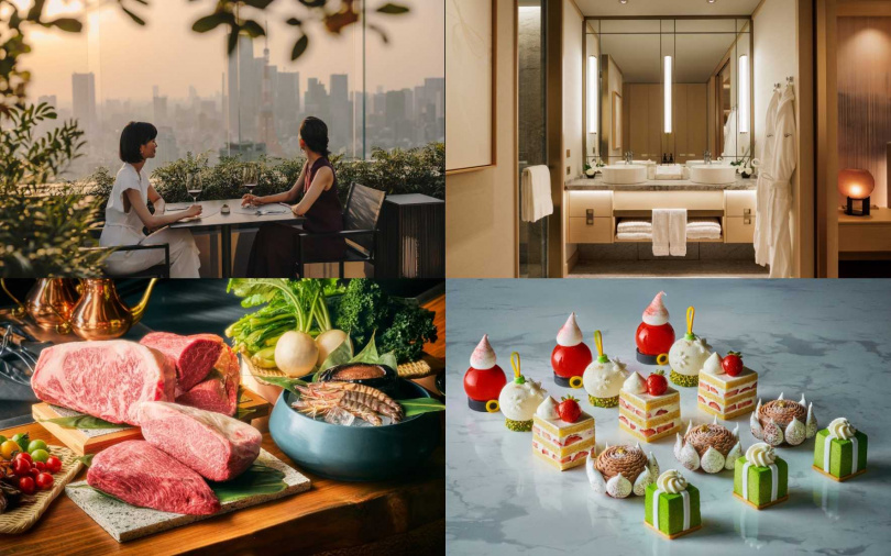 費爾蒙東京共備有5間風格各異的餐廳與2間酒吧，映照東京美食文化的豐富與多樣性。35樓全天候餐廳「Kiln& Tonic」，以地中海與南加州的海岸為靈感，提供洋溢陽光風情的多元創意料理。露天座位還可眺望東京鐵塔，味覺與視覺同時享受奢華。（©フェアモント東京）