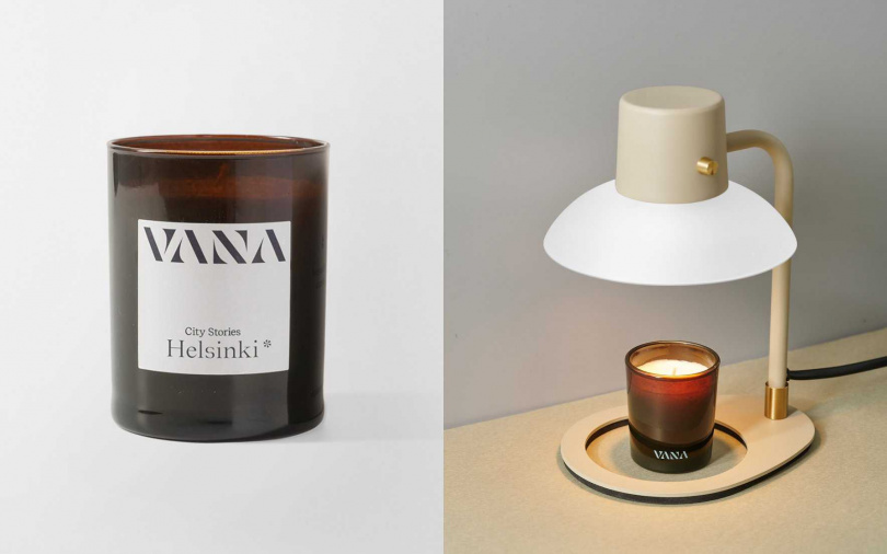 VANA Helsinki赫爾辛基香氛蠟燭210g／1,080元、Kos no.11極簡款香氛暖燈／2,980元（圖／品牌提供）