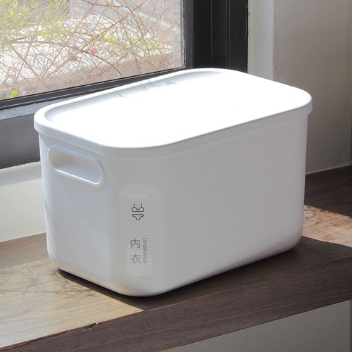 ffcat｜日系純白小號可堆疊附蓋收納盒(57052)