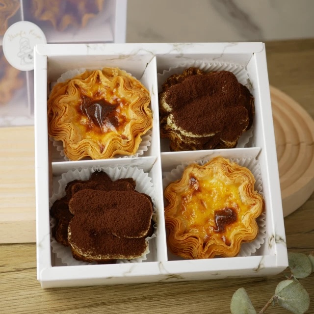 【嗜甜女子】 法式拿破崙千層蛋塔(綜合四入)