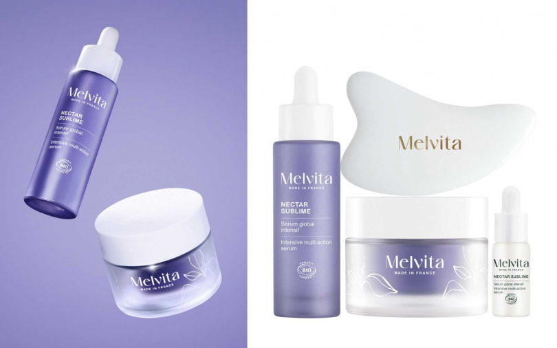 適逢百貨母檔，Melvita也祭出新品優惠-極萃全能青春雙星組，內含極萃全能雙星+迷你版極萃全能青春精華5ml+加大版天然白玉石塑顏美容版，只要68折5,680元就能無痛入手！（圖／品牌提供）