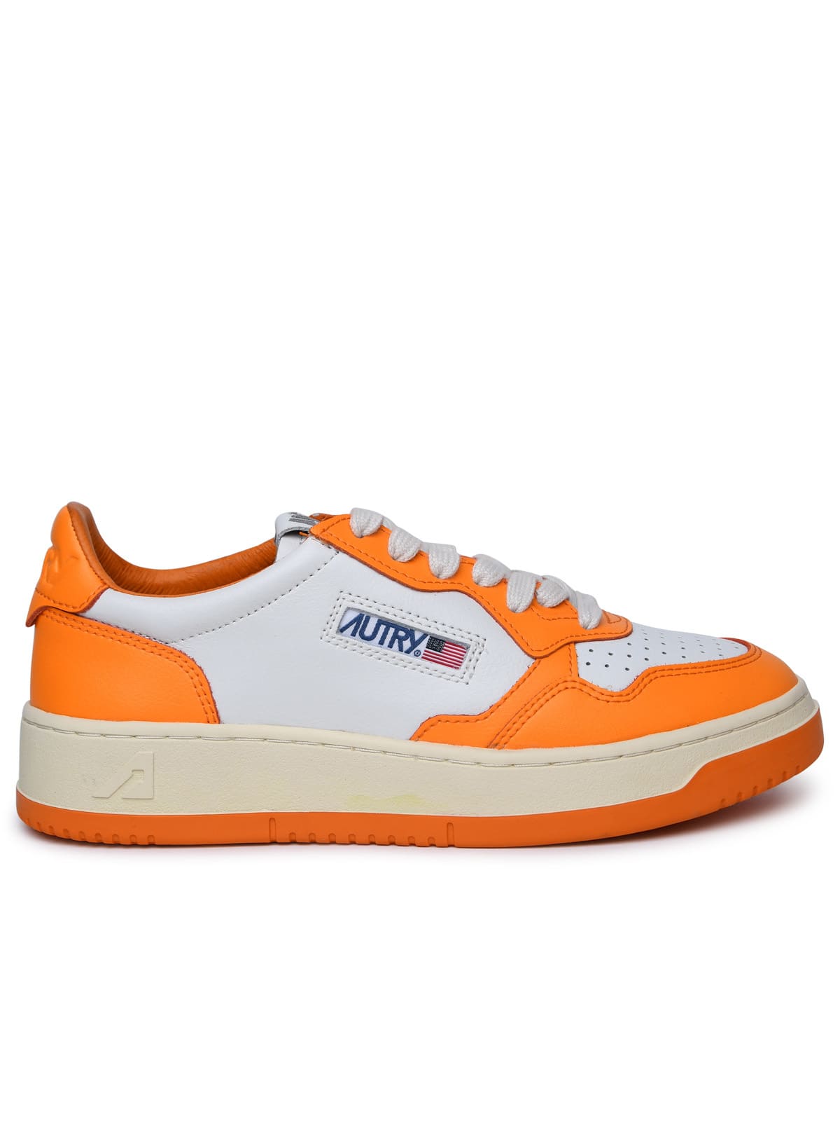 Autry medalist Orange Leather Sneakers