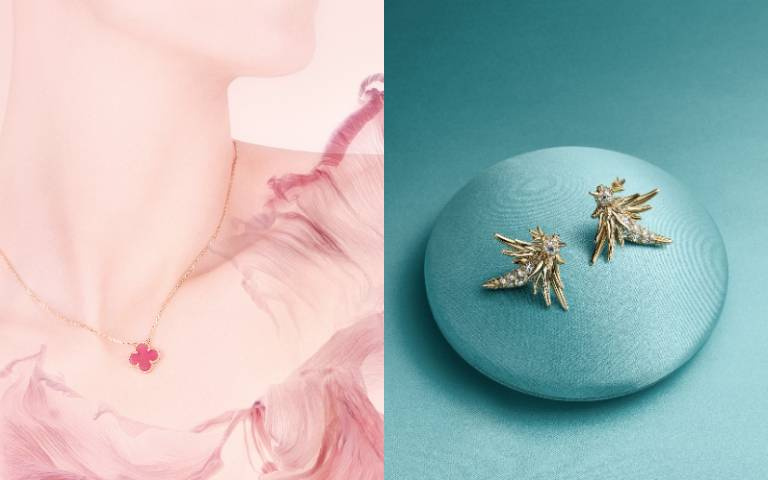珠寶圈兩大經典又出新招！Tiffany「石上鳥」真的飛起來、梵克雅寶幸運草換上夢幻粉紅新裝