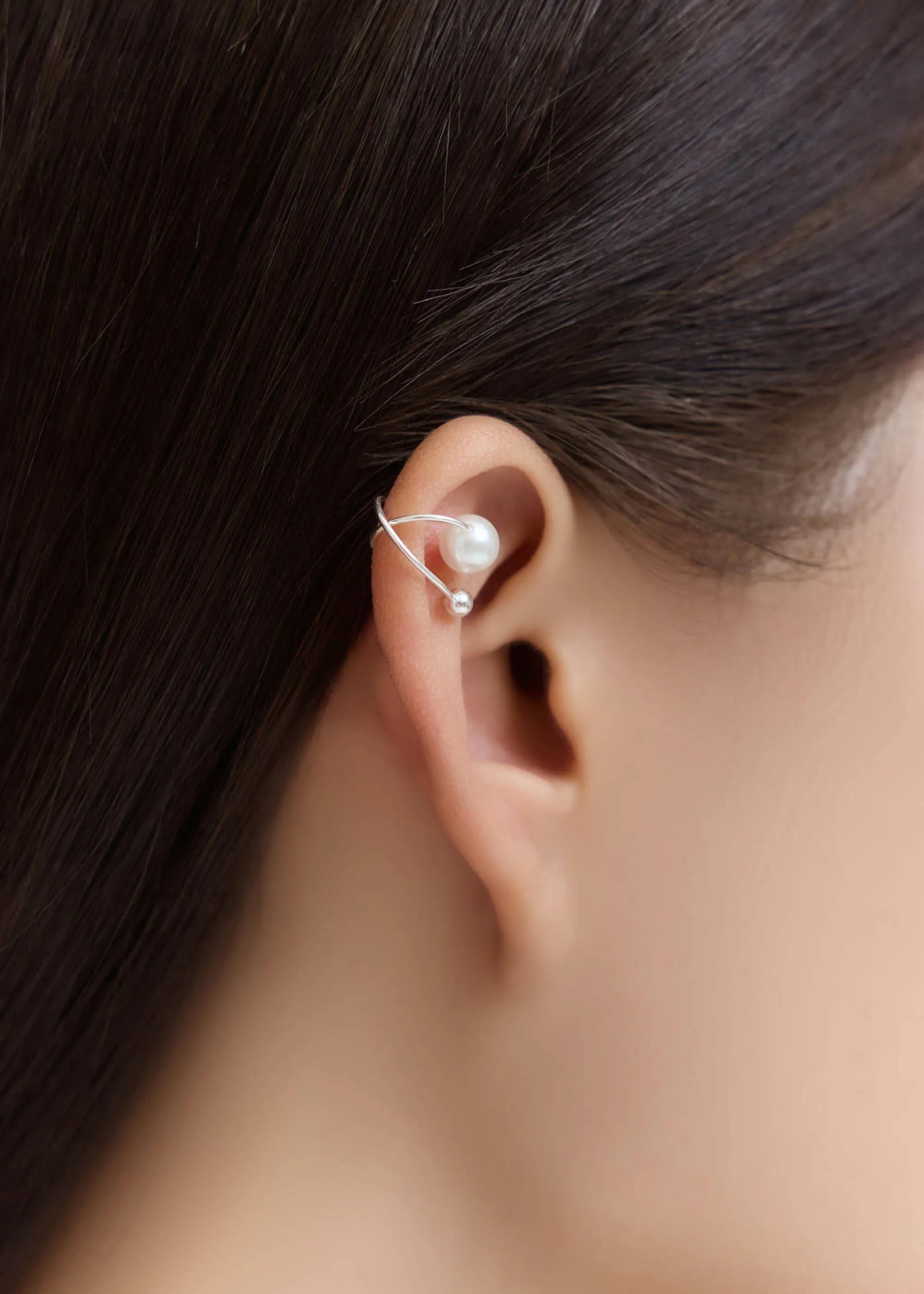 珍珠愛戀‧純銀耳骨夾