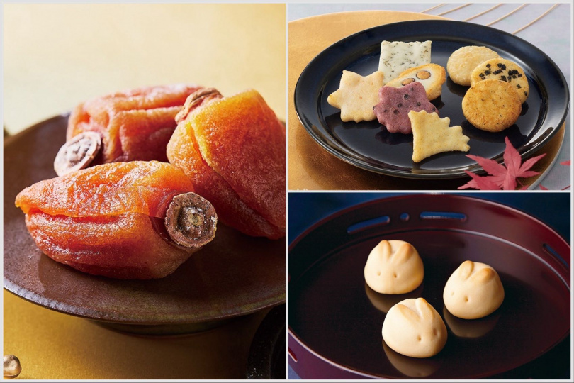 良平堂 栗福柿禮盒4入 880元，小倉山莊 月下紅葉16入 1,150元，源吉兆庵玉兔禮盒1320元。（圖／品牌提供）