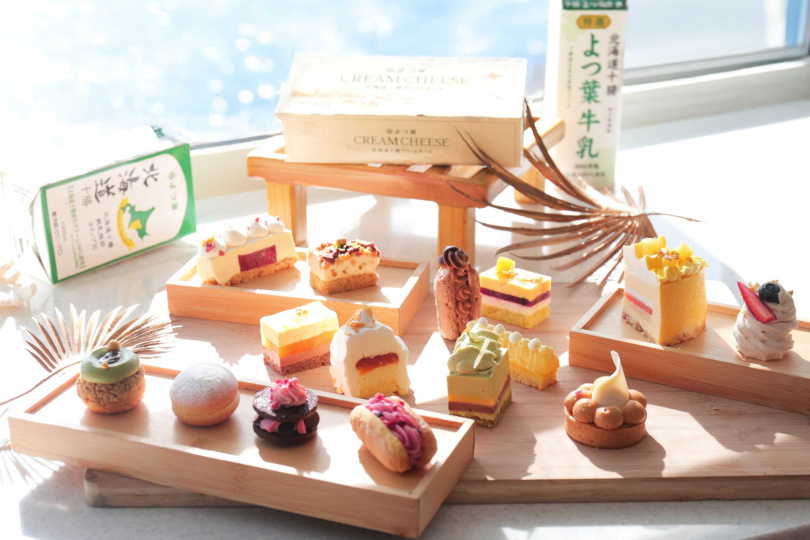 墾丁凱撒攜手「四葉乳業」推「雪國x南島」冰火甜點季，11款乳香系甜點與三層英式下午茶限定登場。（圖／墾丁凱撒提供）