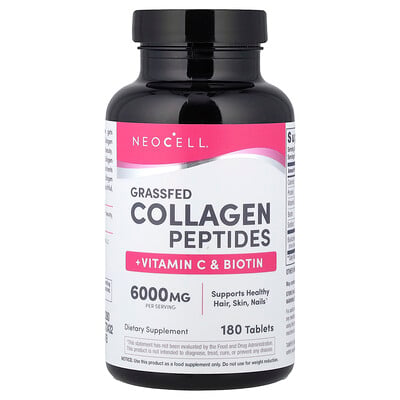 NeoCell, 超級膠原蛋白 + 維生素 C 和生物維生素，180 片